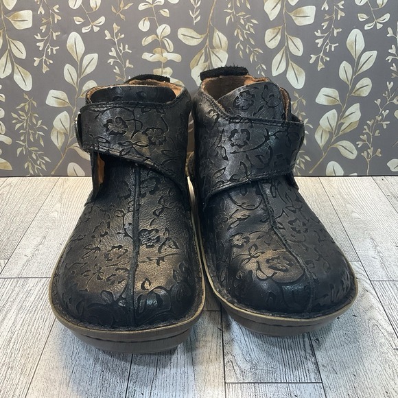 Alegria Caiti‎ Booties Womens Size 36 (US 5.5) Rose Embossed Bronze Leather - Picture 2 of 7